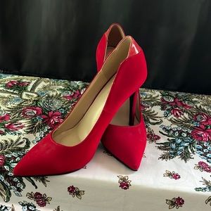 Beautiful red velvet heels. Been worn only twice!